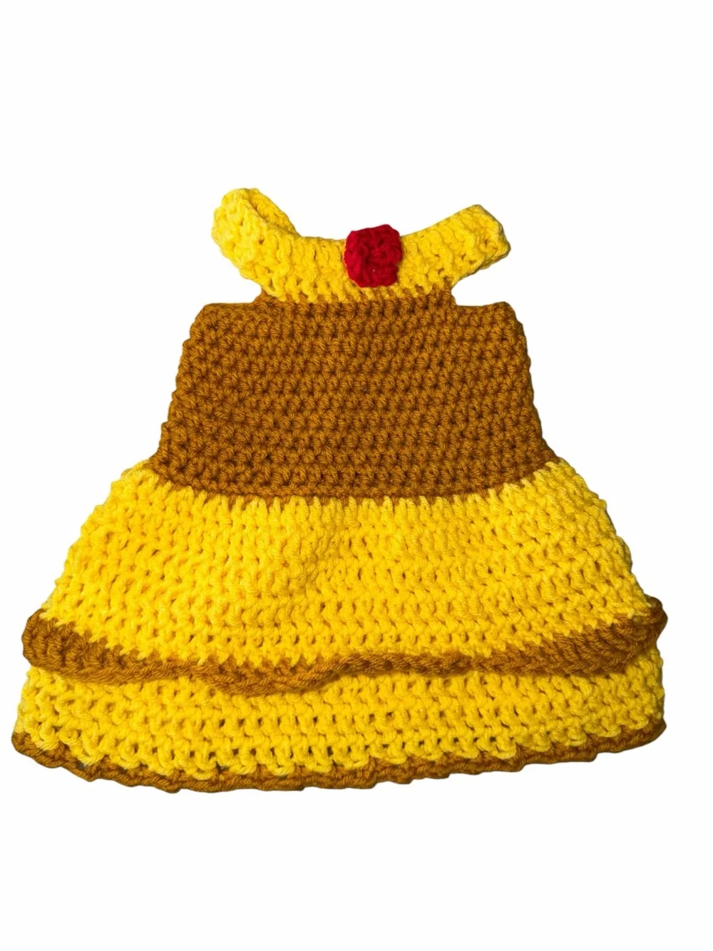 Disney Princess Belle inspired Handmade Crochet Dress and set for newborn
